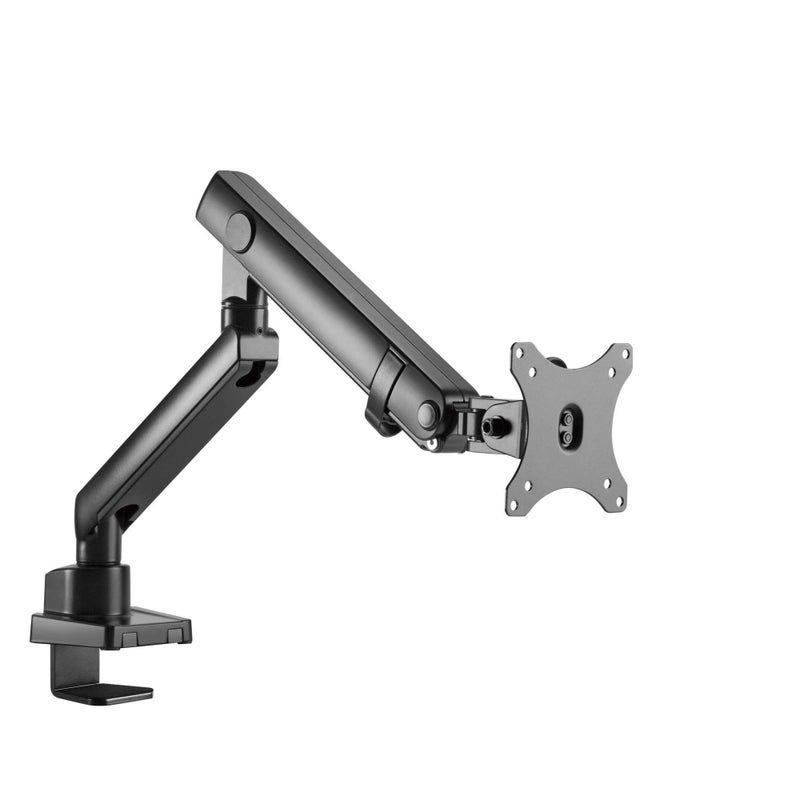 SIIG Aluminum Mechanical Single Monitor Arm Mount - Height Adjustable Desk Mount for 17in to 32in Screens - 17.6lbs Max VESA 75x75mm 100x100mm, Black - Image 1
